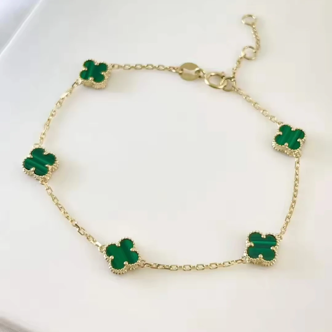 Lerca Pure Gold Jewelry AU750 18K Real Yellow Gold Bracelet Fine Jewelry Custom Clover Bracelets Good Quality Charming Design
