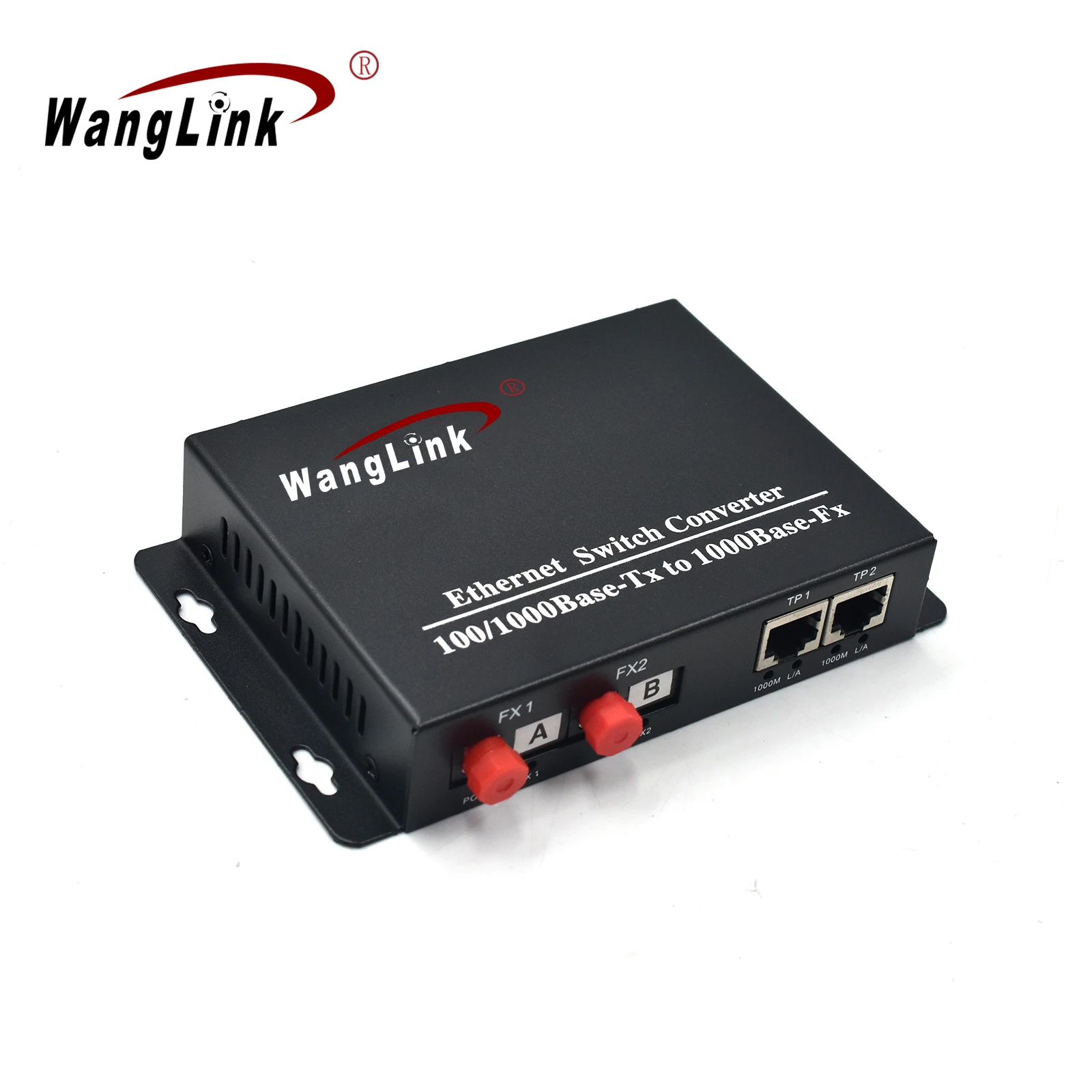 Wanglink desktop and wall mount two SC LC FC SFP port two RJ45 port Gigabit ethernet media converter fiber/T Transceiver