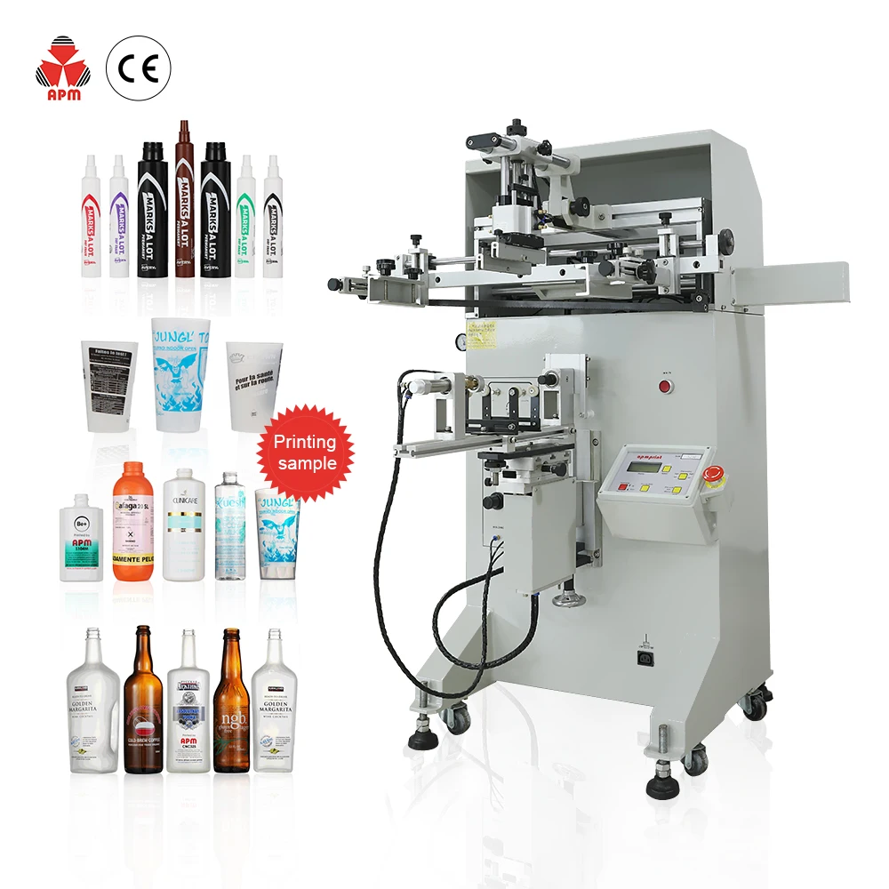 glass bottle cosmetic bottle cup printer machine silk cup cylindrical screen printing machine for cosmetic bottle
