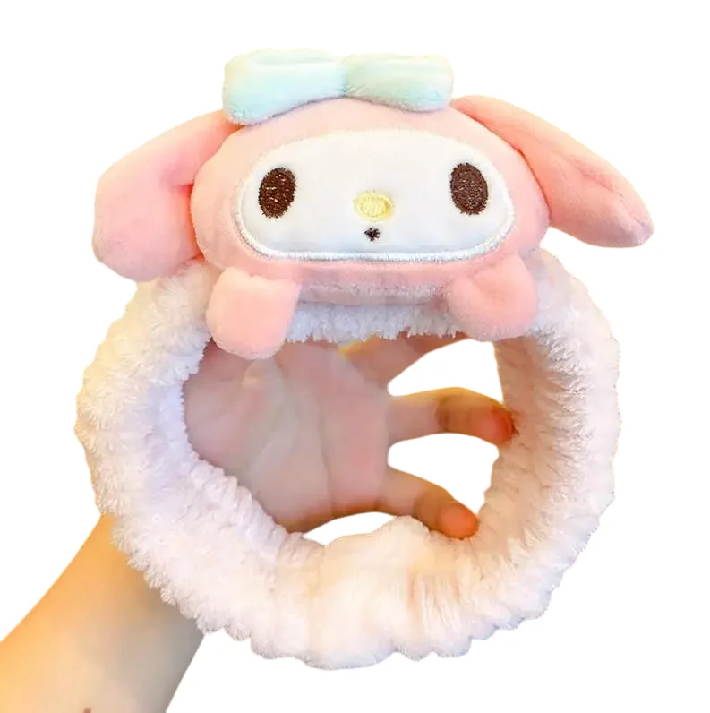 Модная Милая Красивая Kawaii Kuromi Melody плюшевая резинка для волос мягкие эластичные