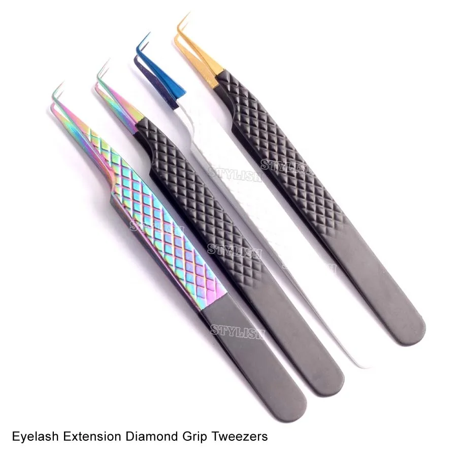 Hot Selling Eyelash Extension Tweezer Set Volume Lash Tweezers Color Tweezers Makeup Tools Private Label Customized Logo Colour