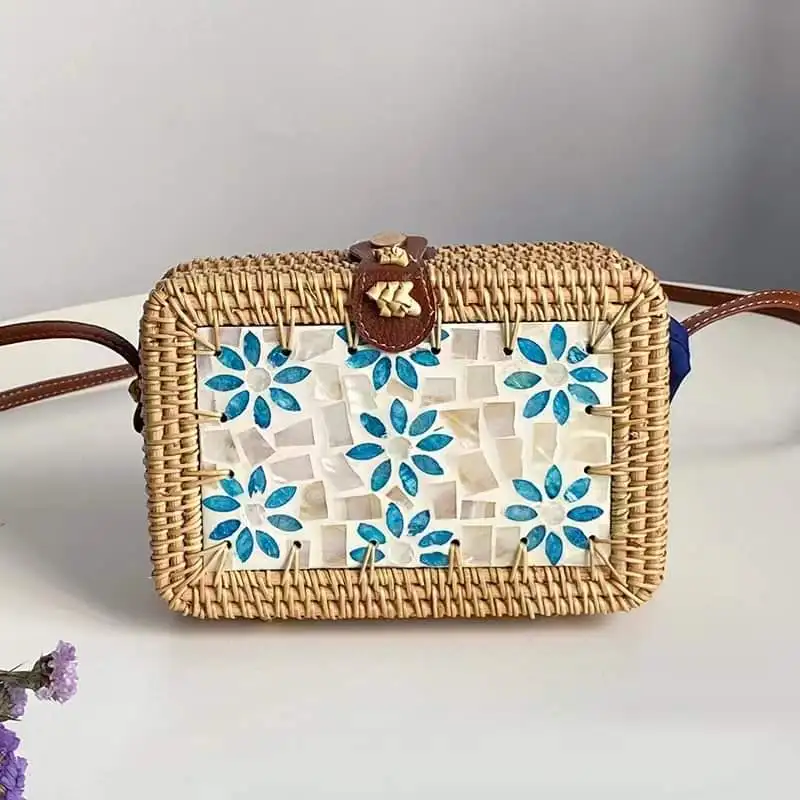 Rattan Handle Bag handbags for women bags Customized Printed Hot Sell CheapRattan Webbing Cane from Vietnam Manufacturer