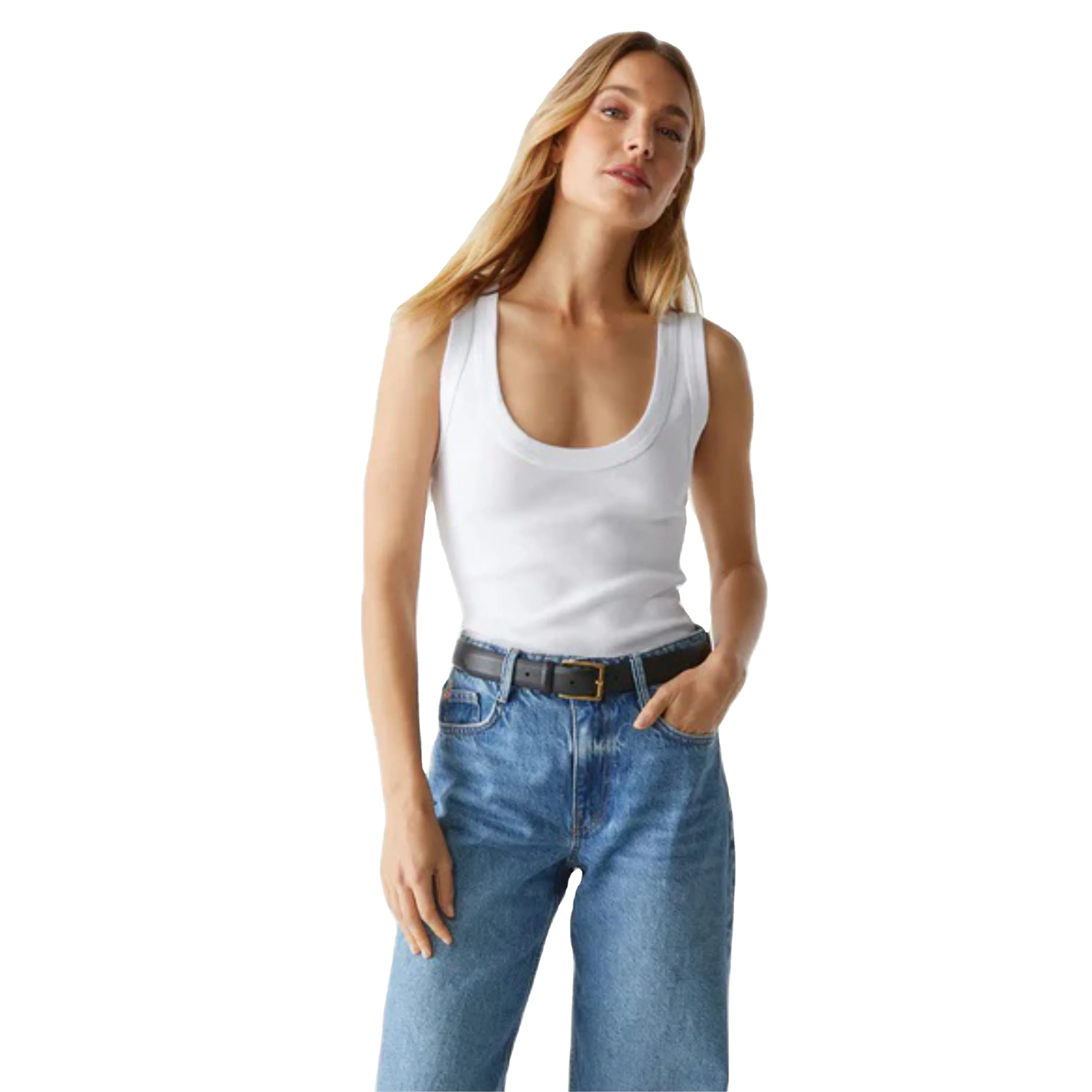 Fashionable Ribbed Scoop Neck Tank for Women - Trendy Colors Stretchable Fit Great for Casual Outfits and Evening Events