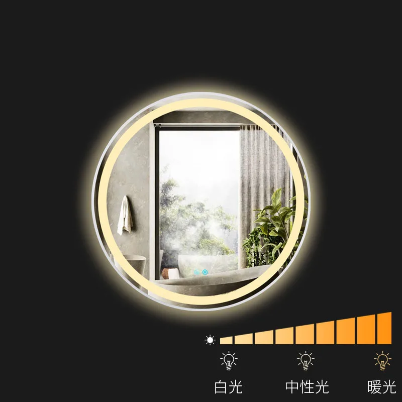 Bluetooth stepless dimming makeup toilet touch defogging circle mirror lamp led indoor modern wall lamps smart home lights