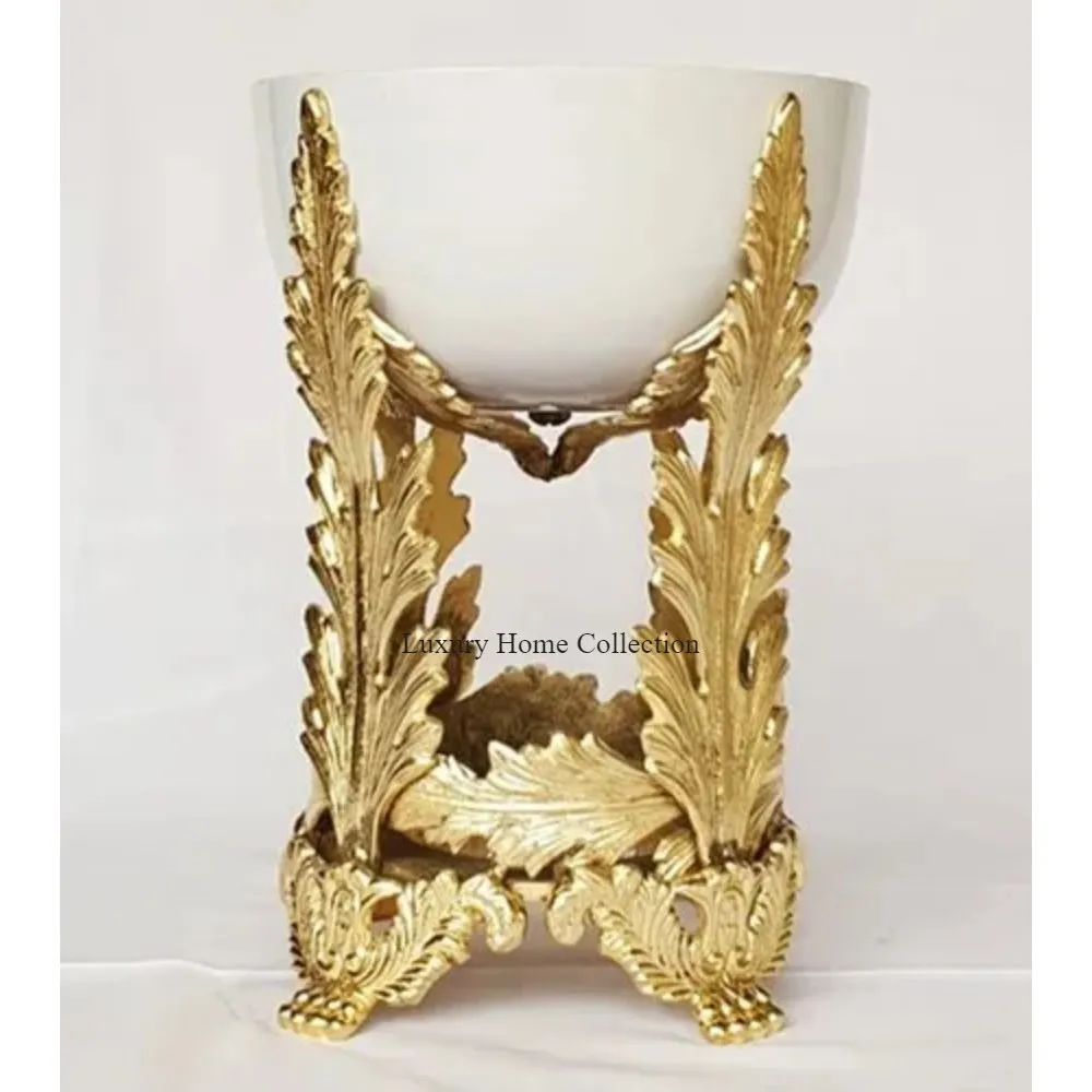 Heavy Duty Metal White Powder Coated Burner And Gold Plated Stylish Design Stand Home & Hotel Fragrance Supplies Incense Burner