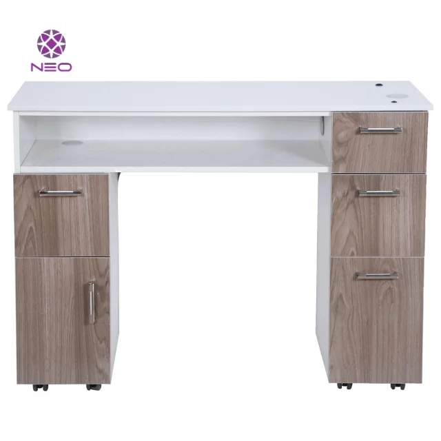 Factory Price Wholesale Modern MDF Nail Table from Vietnam for Manicure and Salon Furniture  Manicure Salon Desk Marble Top