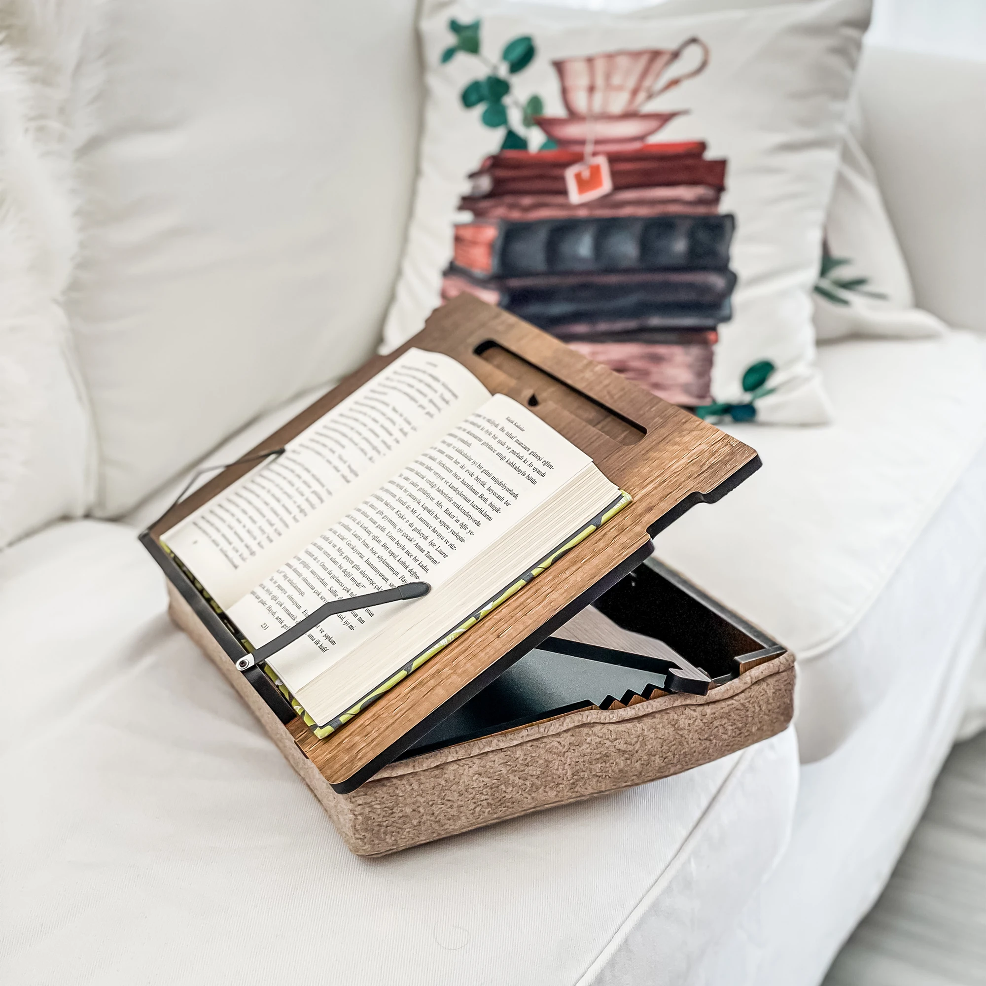Premium Storage Book Reading Stand for Bed Book Reading holder working desk with storage book stand with storage