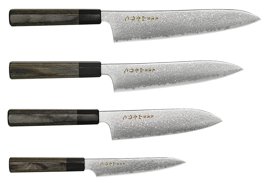 Most powerful stainless steel knife for meat cutting with beautiful damascus chef knife by japanese traditional craftsman