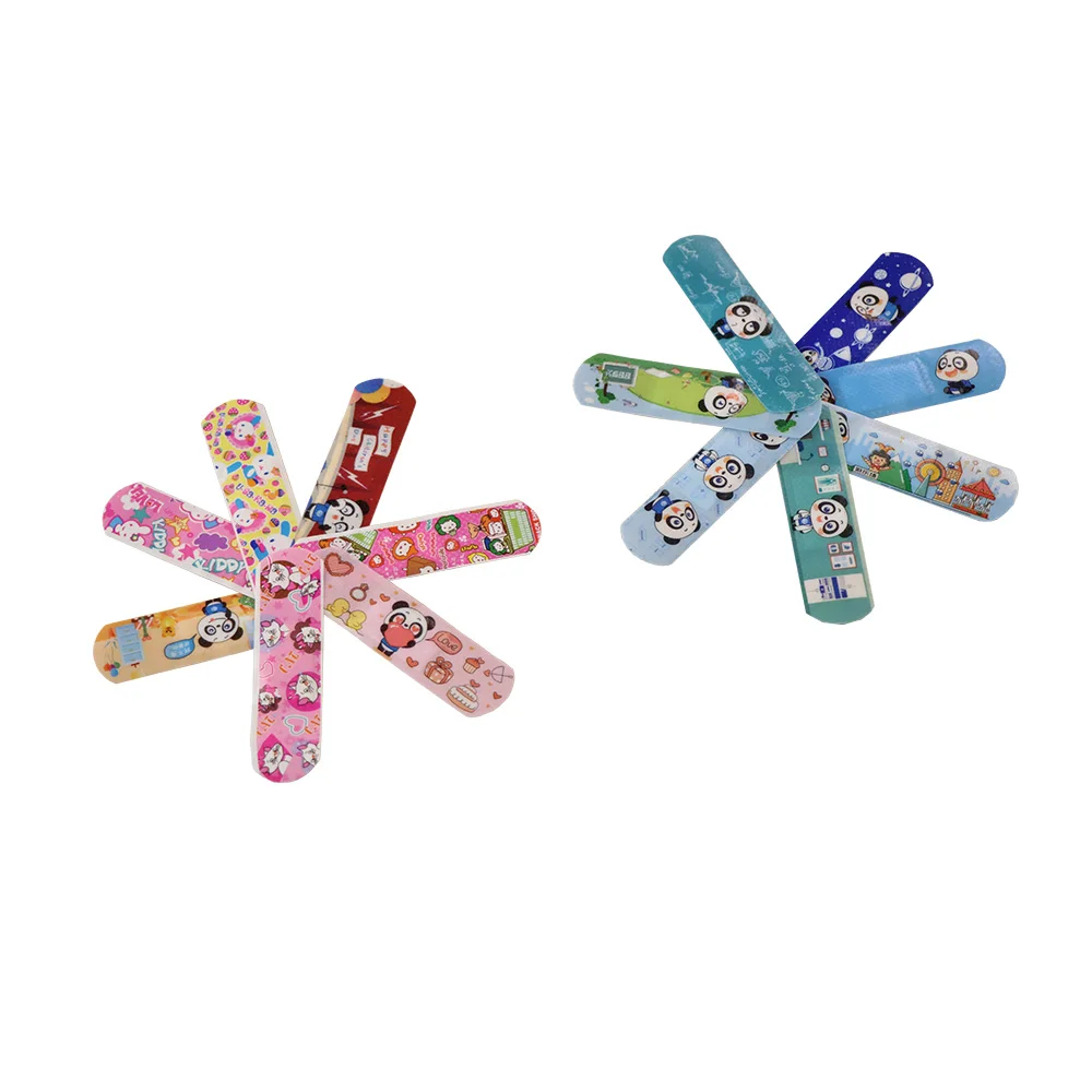 BLUENJOY Band Aid Custom Printing Kids Cartoon Plasters Adhesive Elastic Band Aid in Paper Card Sleeve