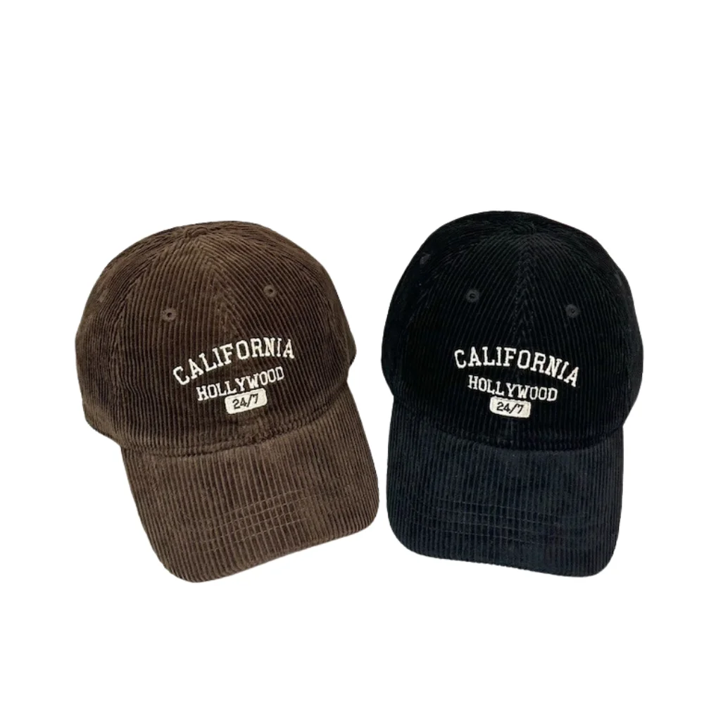 Custom hat corduroy handmade baseball cap men and women winter corduroy warm hat high quality soft top duck tongue cap gifts