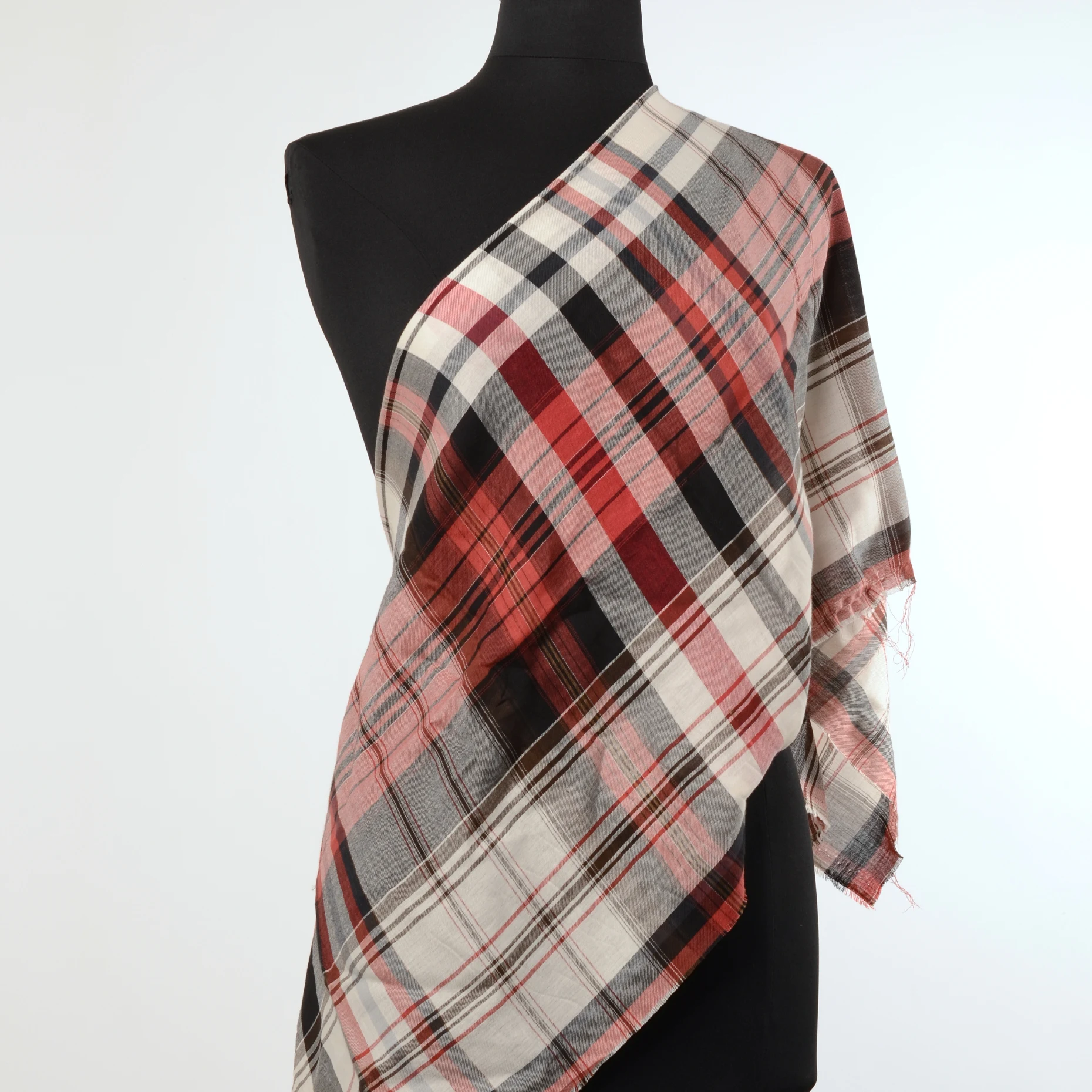 Immediately available for Purchase.Sustainable Fabric 100% Cotton Premium Stock Fabric With Printed Check Design.