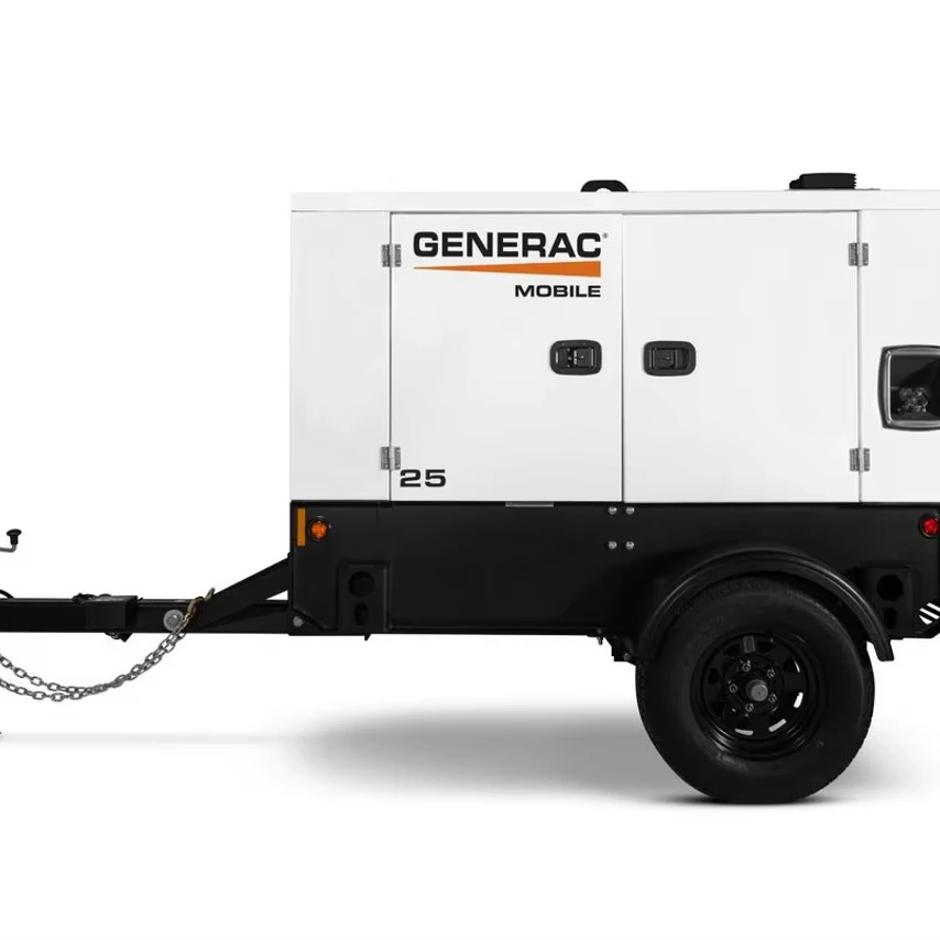 Мобильный дизельный генератор Generac MDG25IF4-20 кВт буксируемый с скользким креплением прицепом и конечным двигателем Isuzu 4 уровня