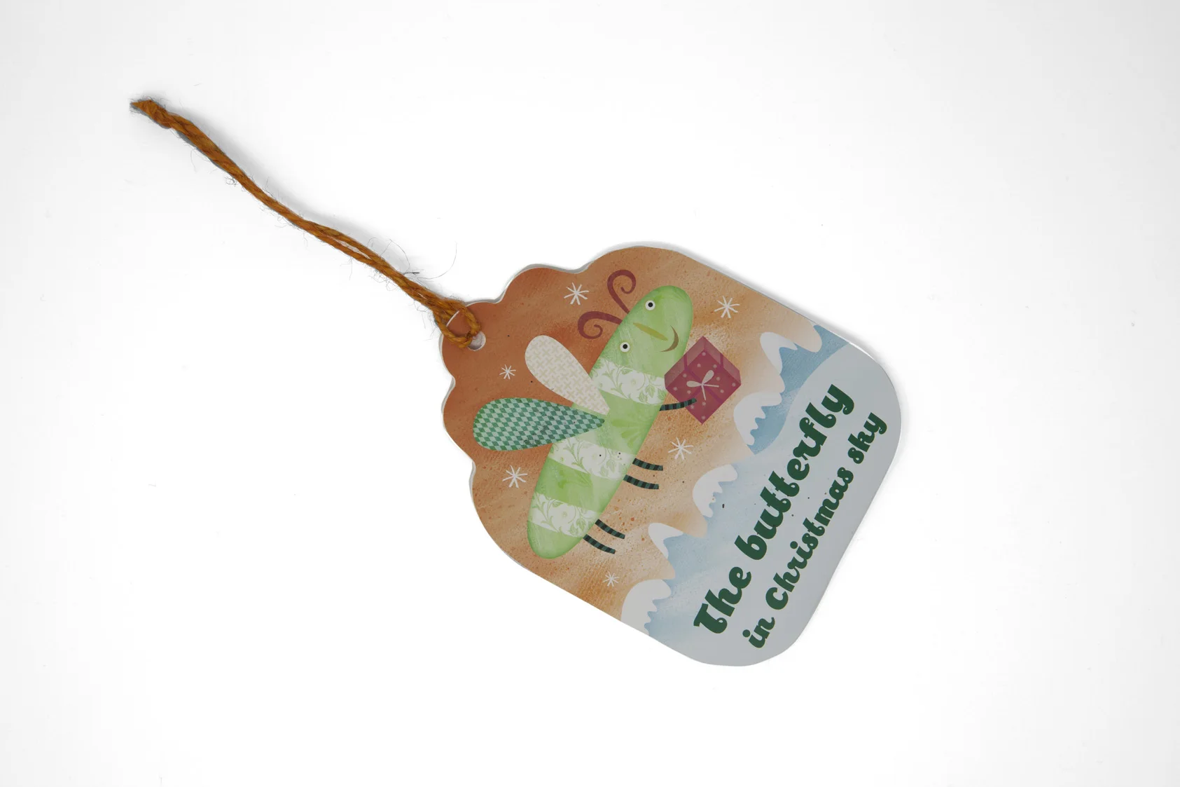 Christmas decoration - The butterfly in Christmas sky, with s-eed to plant in spring time