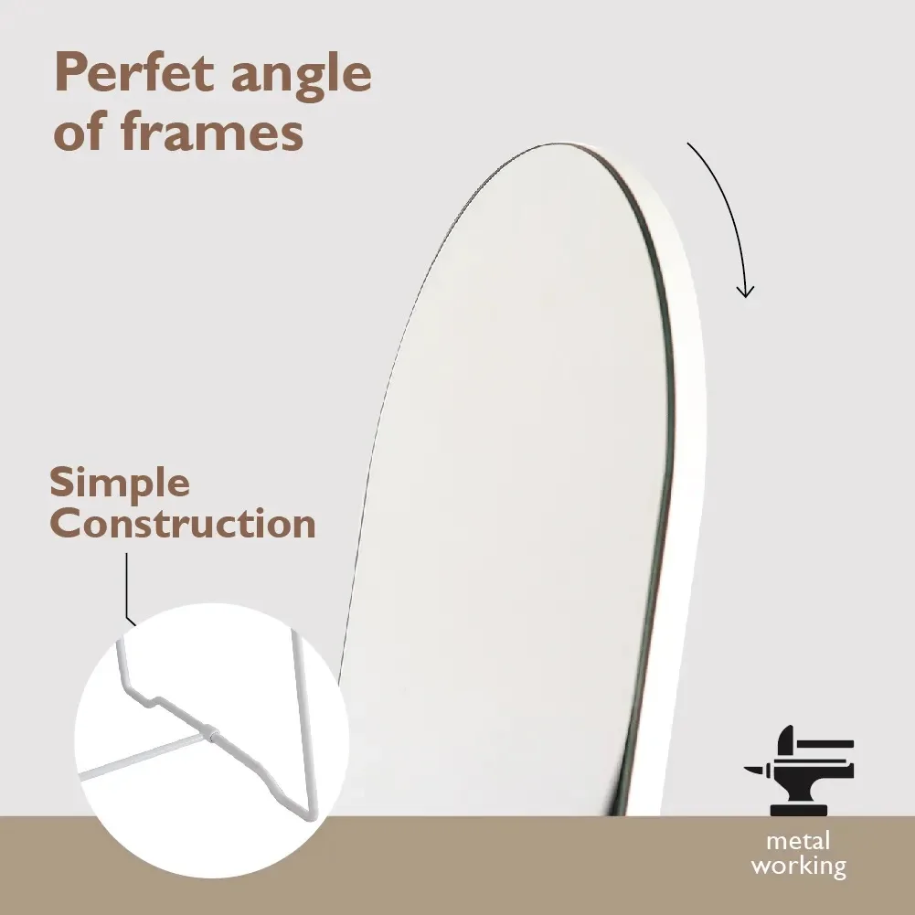 Spacious Leaning Wall Full Length Big Dressing Floor Mirror