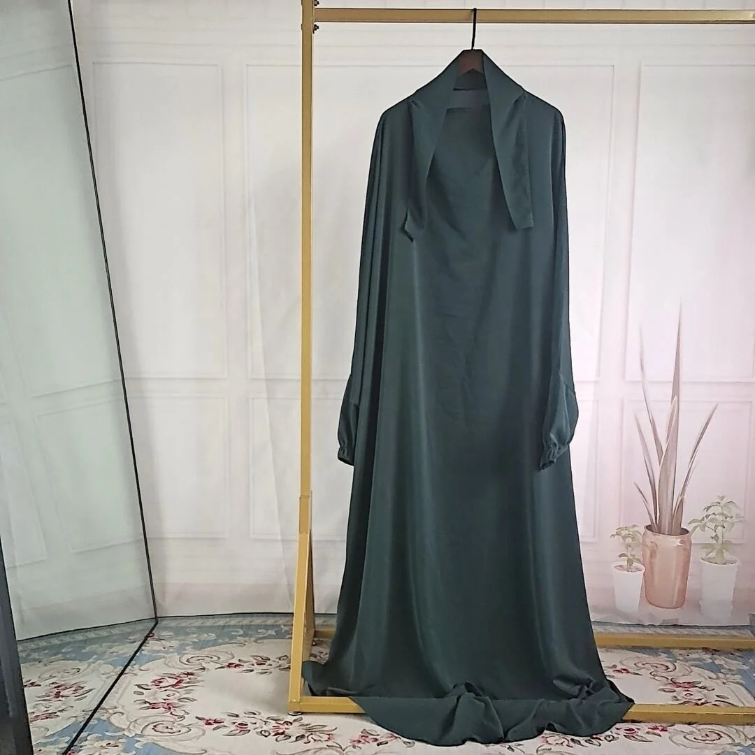 Рамадан ИД с капюшоном Abaya Женская молитвенная Одежда Мусульманский джилбаб Свободное длинное платье Abayas Дубай Турецкая мусульманская одежда