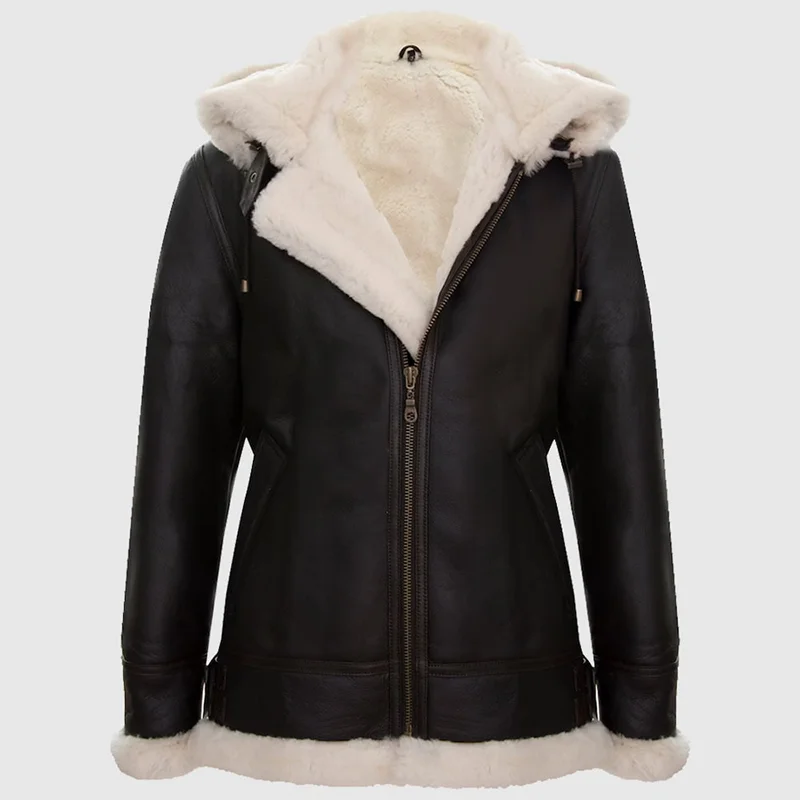 Winter High Quality Plus Size Super Warm Vintage Genuine Sheep Leather Coat B3 Pilot Shearling Bomber Fur Jackets