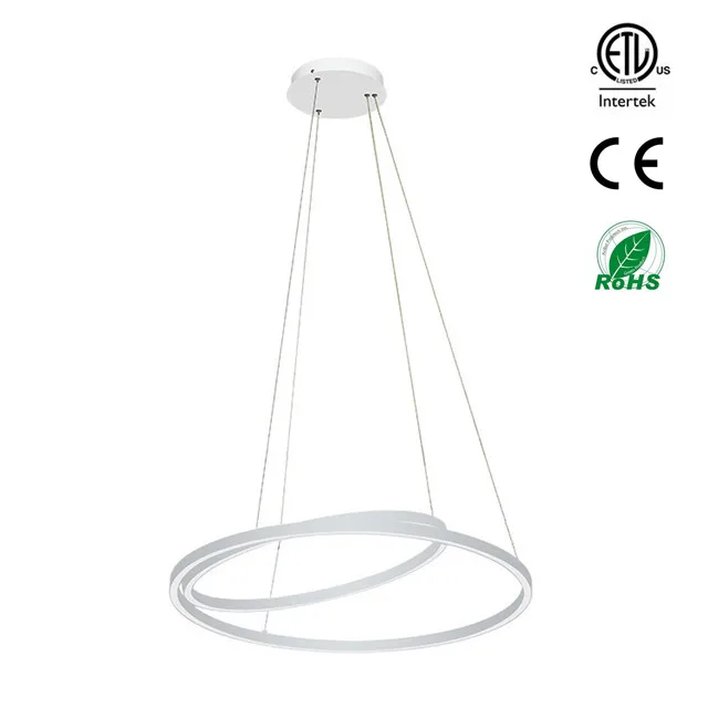 ETL America Round Ring Light 23 Inch Chandelier LED Acrylic Chandelier Circle Pendant Lamp 3 Ring Hanging Light Europe Modern