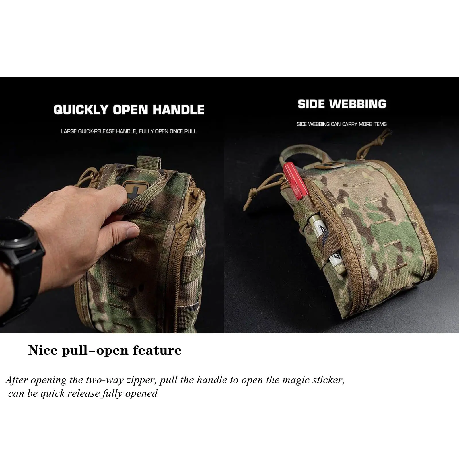 Backpack Medical First Aid Kit Tactical Medic Kit Tactical Medical Small Emoty Pouch IFAK Wound Dressing Vent Chest Seal