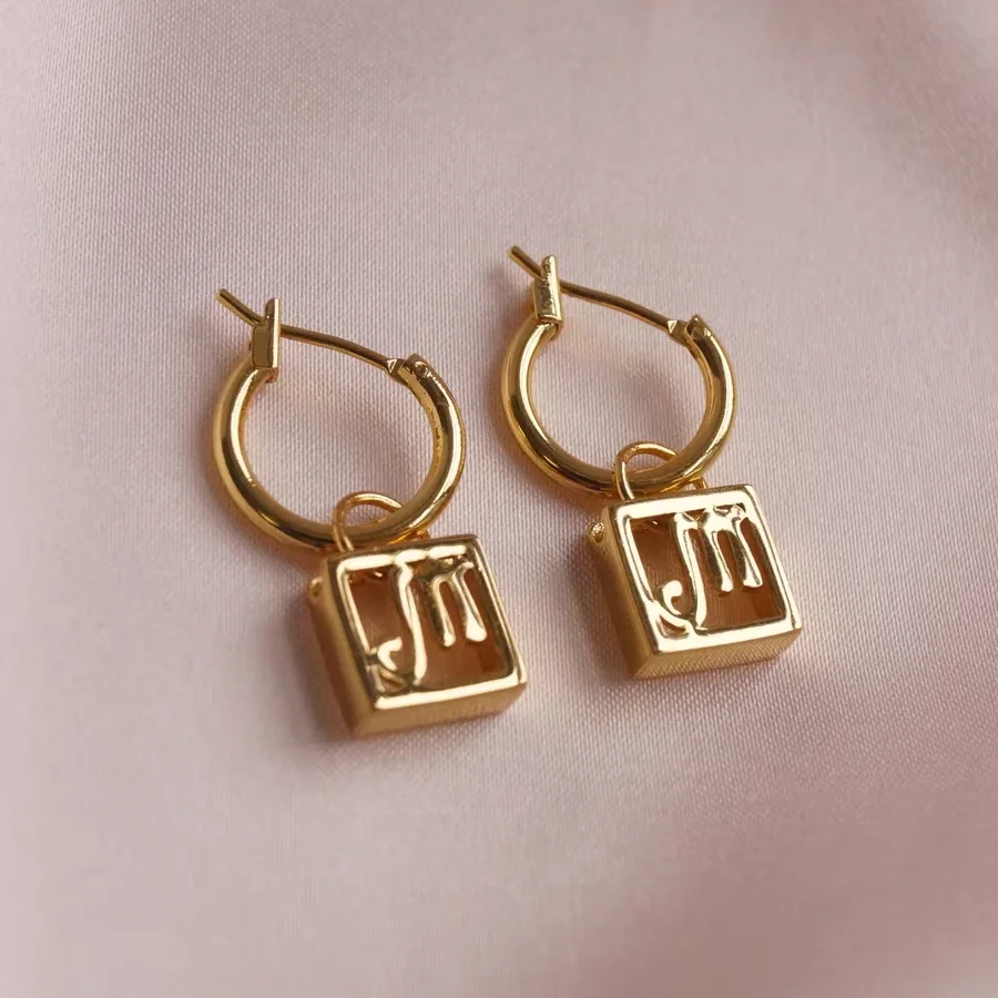 European Hot Sale 925 Silver Gold Plated Symbol Star Sign Horoscope Huggie Hoops Earrings