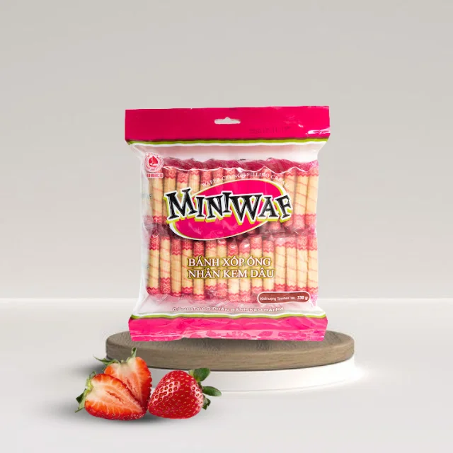 Taro cream filling Hot wafer Best selling best quality MINIWAF cookie hot product from HaiHaCo Vietnam