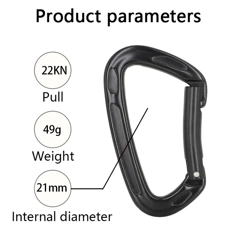 Jensan Hot Sale 22KN Aluminum Auto Locking Multifunction Spring Carabiner Clips Hook For Climbing