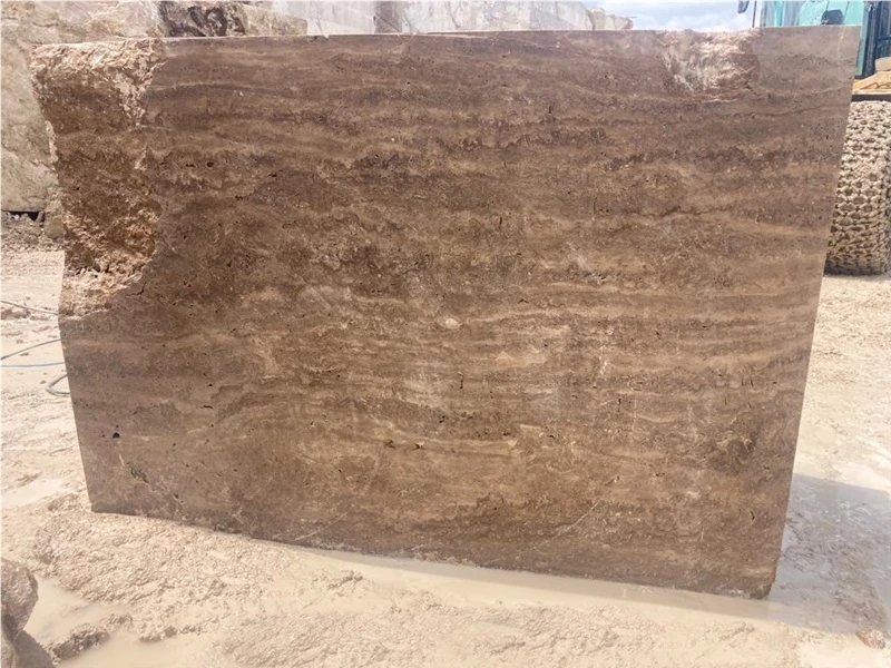 Noce Travertine Natural Stone Blocks for Kitchen Applications