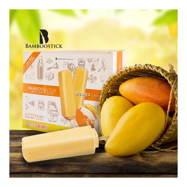Best Selling Premium Mango icecream flavour Bamboostick Ice Cream Potong Traditional Dessert Series made by real fruit
