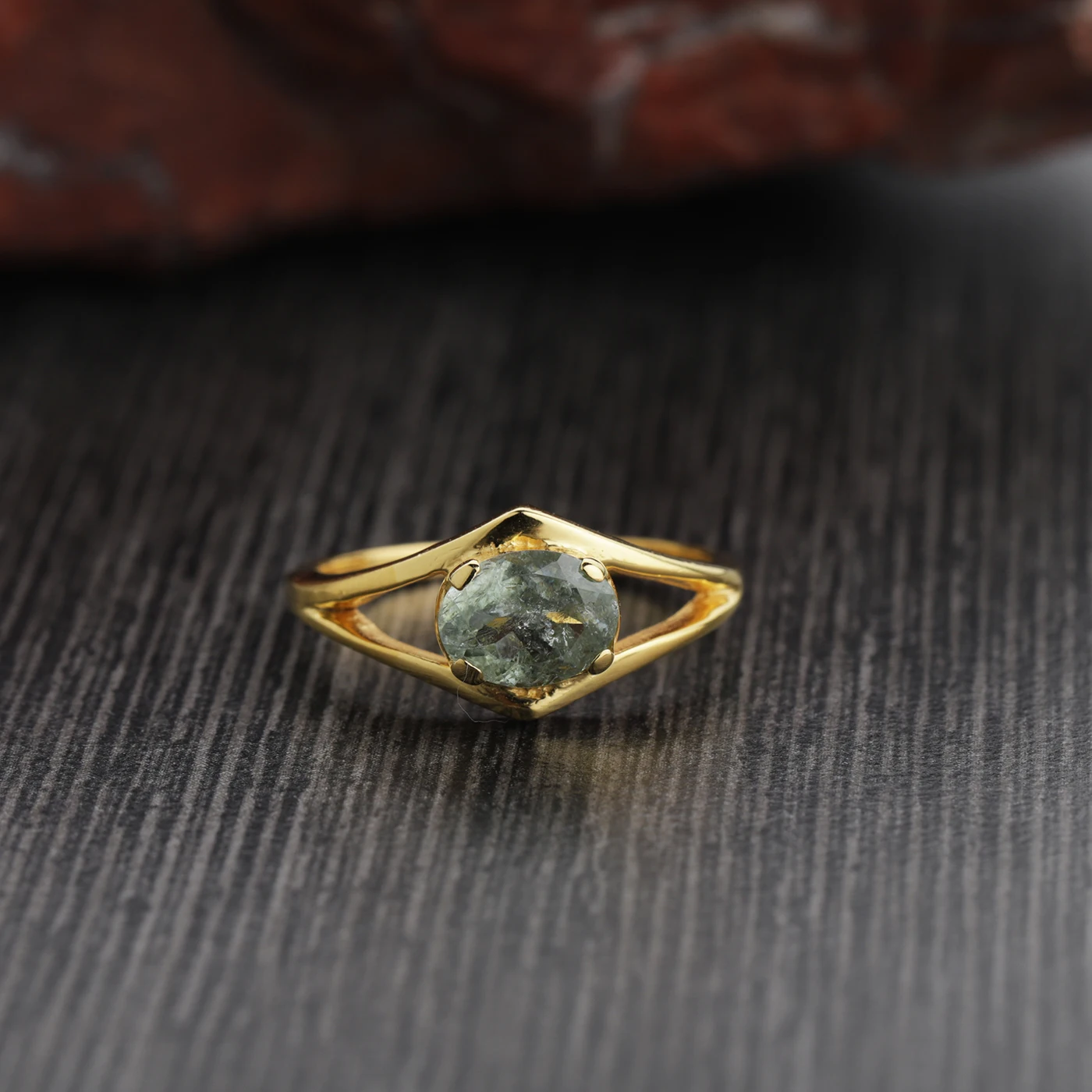 Factory Price Hiphop Natural Aquamarine Gemstone Gold Plated 925 Sterling Silver Female Fine Jewelry Finger Ring At Low Price