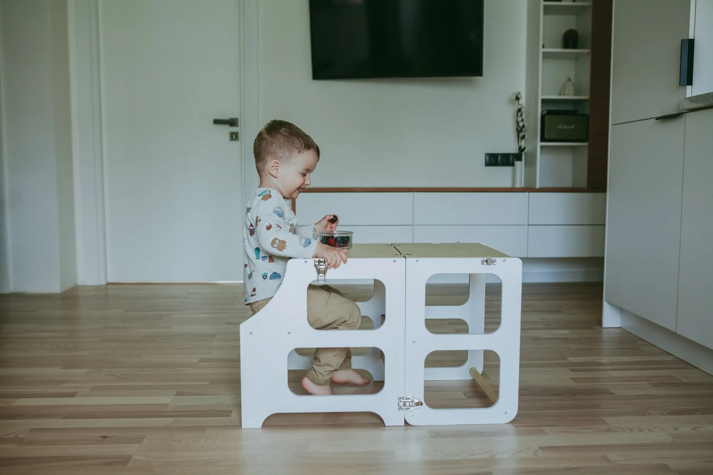 TOP Friends Children Furniture Height Adjustable Learning Tower Kitchen Help Tower Toddler Step Stool