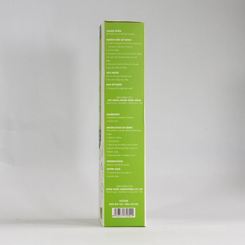 High Quality Biodegradable Eco Friendly Vegetable Drinking Straws made in Vietnam exported EU, USA
