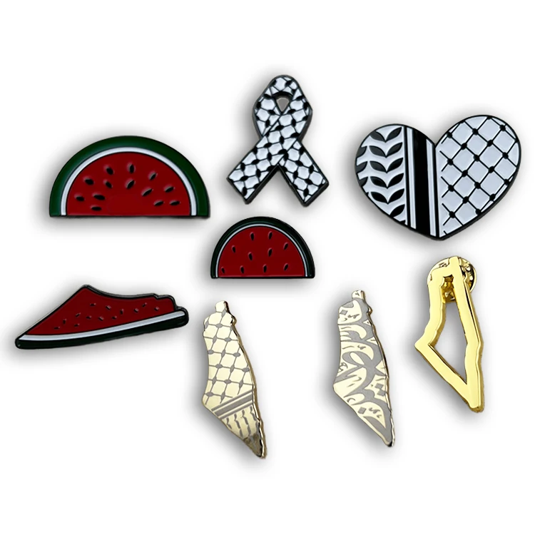 Custom Enamel Pin Watermelon Pin Palestine Products Soft Hard Enamel Lapel Pins Metal Handicraft Gifts