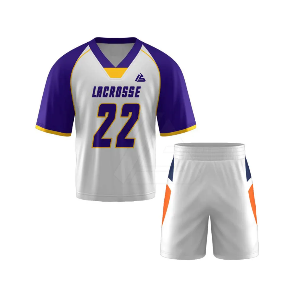 Hot Selling Sublimated Lacrosse Uniforms 100% Polyester Sportswear Lacrosse Jersey And Shorts Lacrosse Uniform