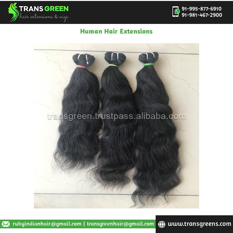 Huge Sale of Excellent Quality Raw Unprocessed Temple 20' Wavy Bundles Remy Human Hair Extensions for Bulk Purchasers