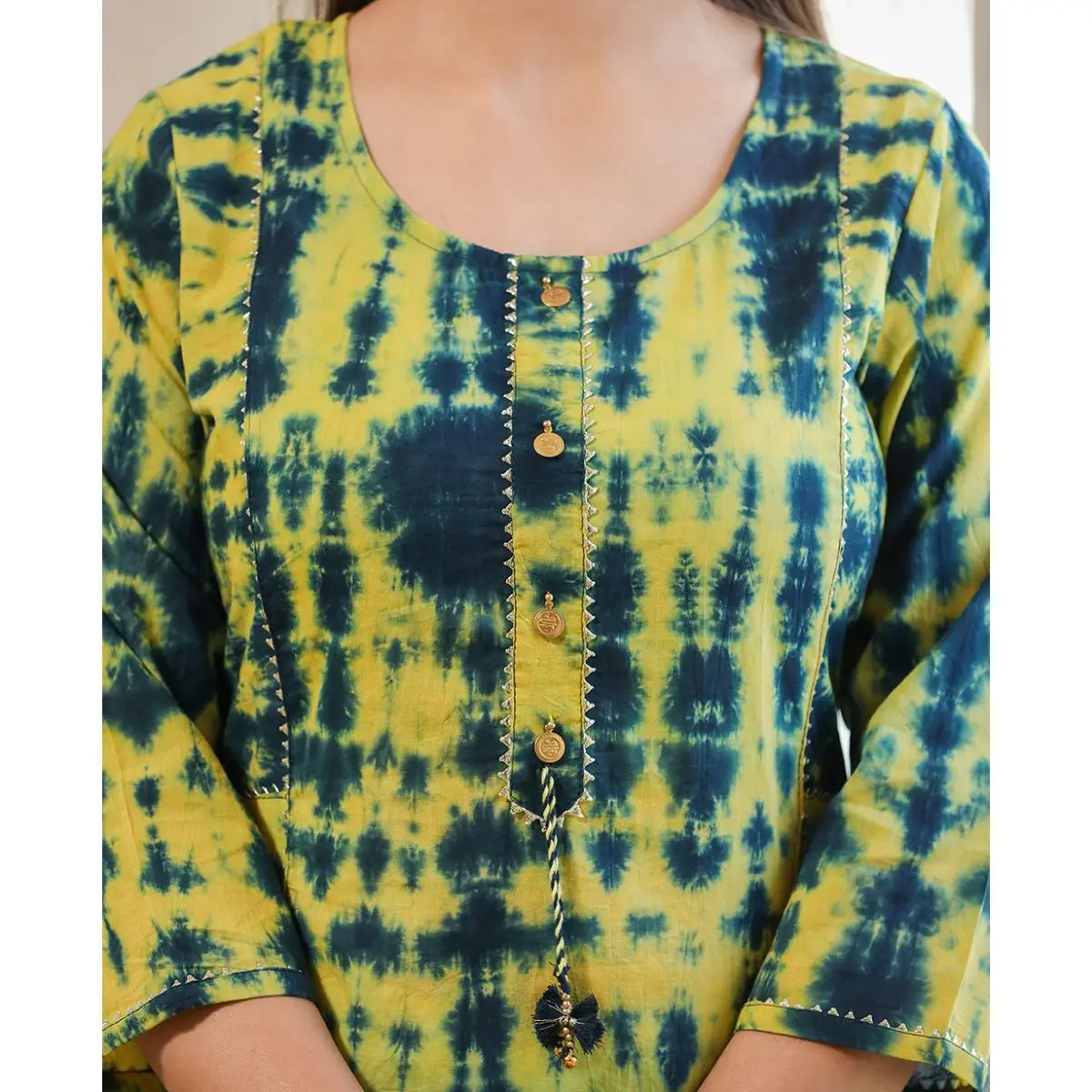 Latest Tie dye printed women cotton boho and hippie Kurtis and tunics readymade to wear in Office