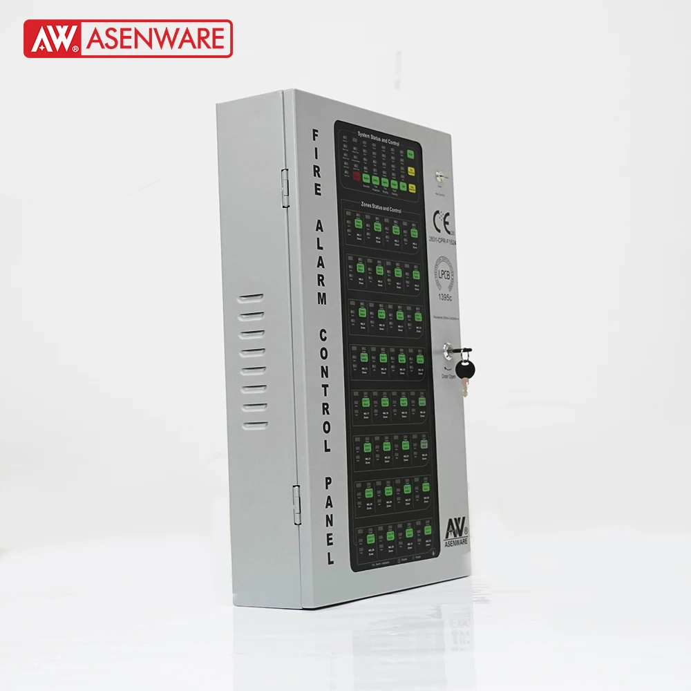 ASENWARE LPCB Certificate 16 Zones Conventional Fire Alarm System Control White color Panel