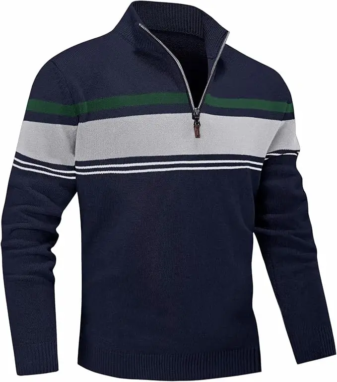 Sweaters Casual Slim-fit knit Sweater Pullover Men Breathable Half Zipper Knit Custom Size With  logo Sweater for Men