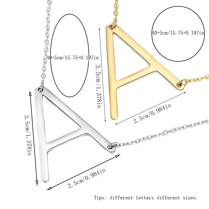 Fenyi wholesale fashion classic simple jewelry couple gold-plated single letter large metal necklace men and women