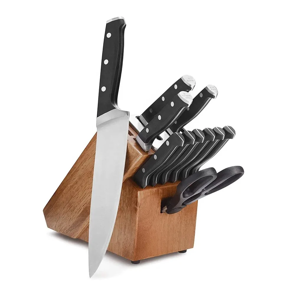 High carbon German steel kitchen knife set kitchen knives with block