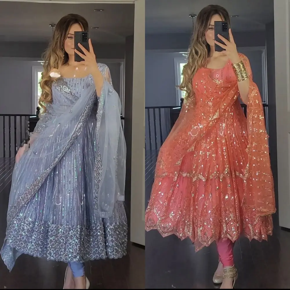 Best Selling Traditional Indian Style Heavy Butterfly Net Anarkali Long Gown With Designer Dupatta for Women Party Wear Dress