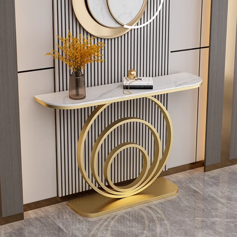 Luxury Household Stainless Steel White Marble Top Entryway Table CECX012 For Hallway