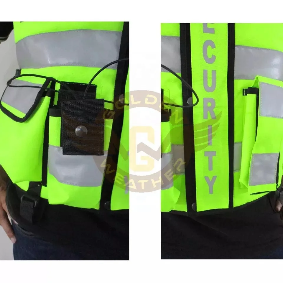 OEM Design Green Color Security High Visibility Reflective Vest Front Zipper Cheap Price Safety Vests Hi Viz Tactical Vest