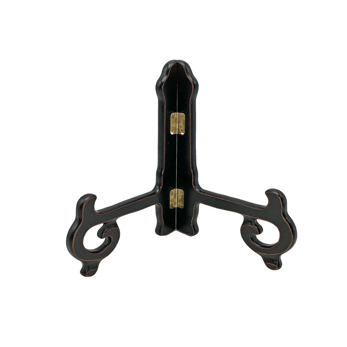 Simple Design Plate Storage Shelf Antique Black Color Tabletop Display Elegant Kitchenware Plate Stand and Holder for Home Decor