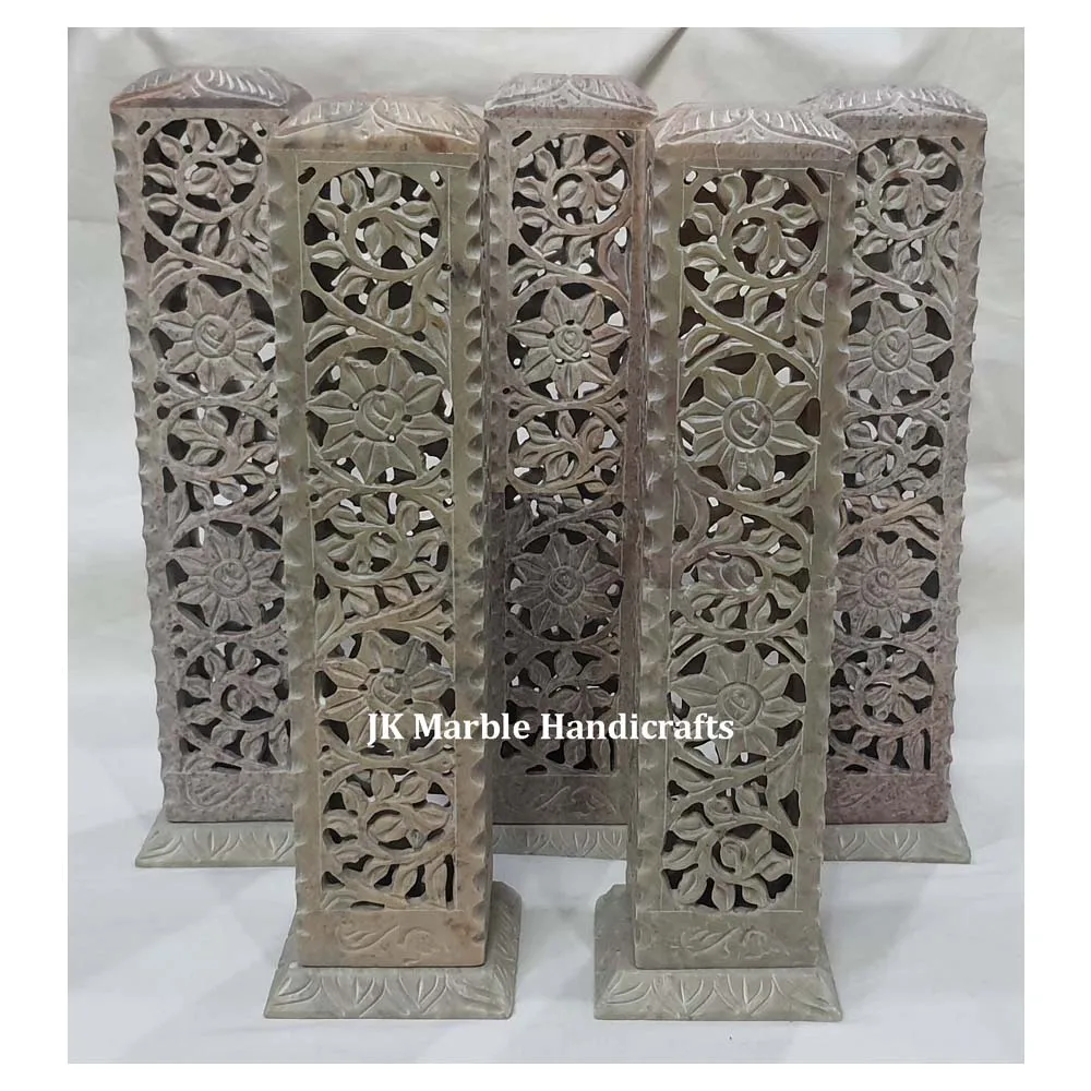 Best Quality Hot Selling Natural Soapstone Carving And Soapstone Chess Incense Stick Tower And Candle Stand