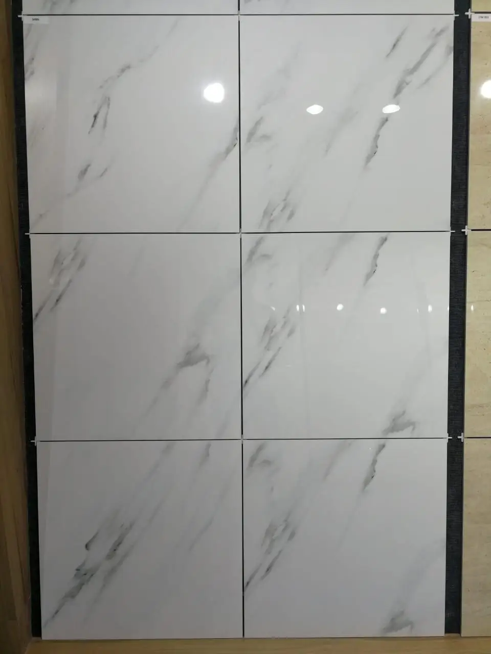 High Quality White Cararra Marble Porcelain Floor Tiles 1200x600 For Hotel Lobby