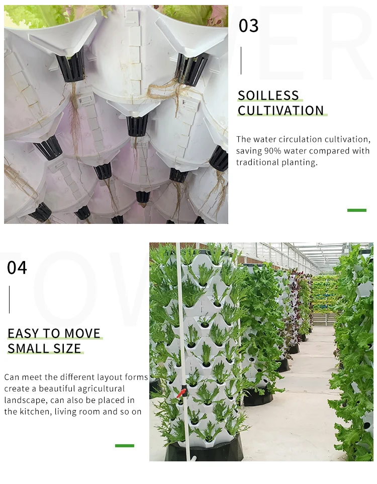6 Months Warranty Flexible Manufacturing Green White Horizontal Hydroponic Vegetable Growing Equipment