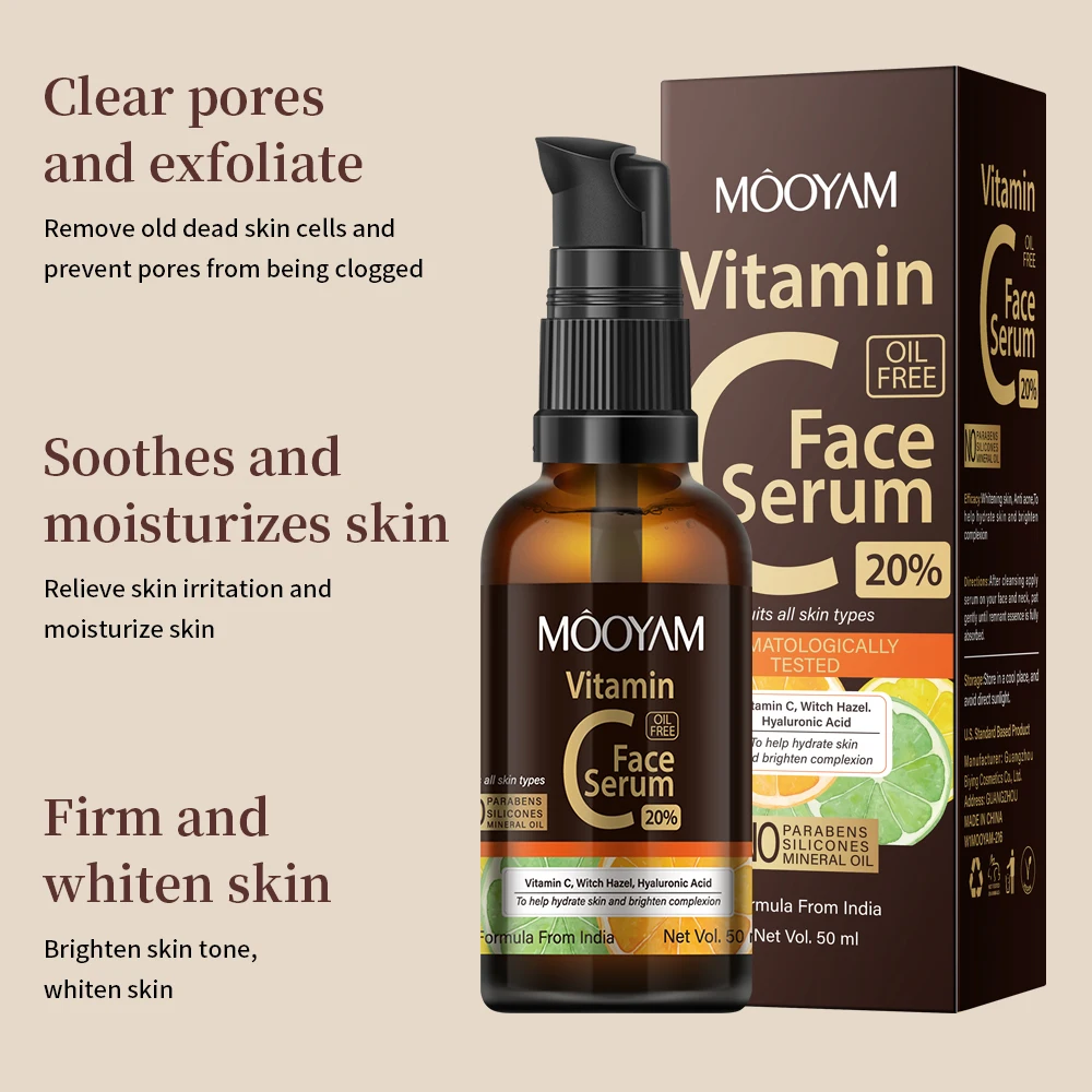 Private Label Naturals Organic Skin Care Hyaluronic Acid Anti Aging Acne Whitening Vitamin C Face Serum