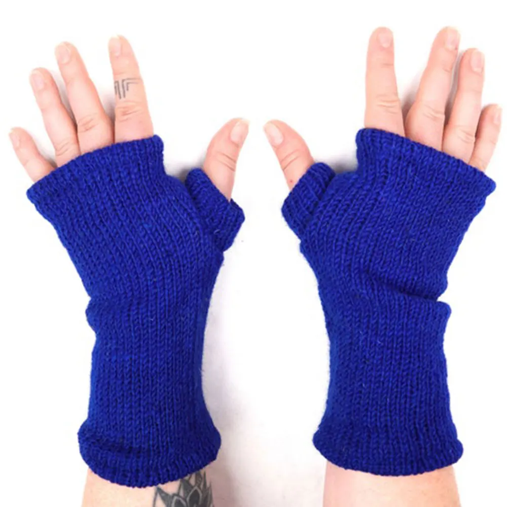 Женские зимние перчатки, теплые вязаные перчатки без пальцев для женщин, подарки с рукавицами