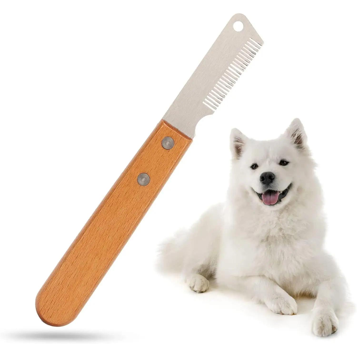 Stainless Steel Blade Dog Grooming Stripping Knife Trimmer Tool with Wooded Handle for Pet Grooming Products
