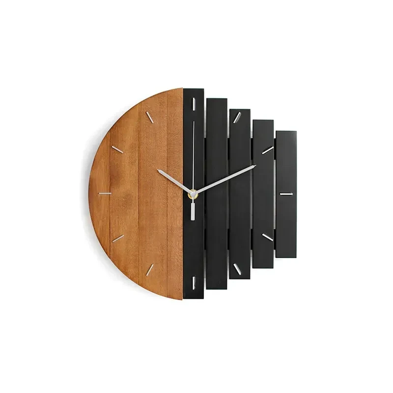 Japandi Rustic Abstract Wood Wall Clock For Living Room Home Hanging Artistic Decor