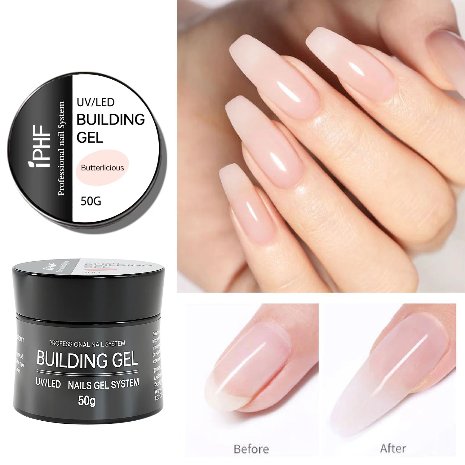 Hot Camouflage Hard Building UV Gel Clear Hard Nail Extension Acrylic Gel Nail Art Manicure Set for DIY at Home